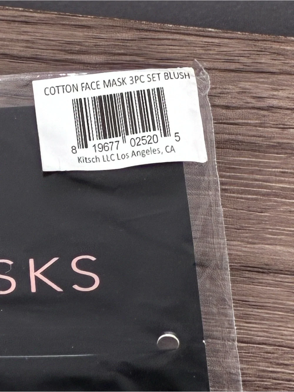 🐼 3/$25 NWT kitsch Women's 3-Pack Cotton Face Masks - Blush Pink & Beige Tie-Dye
